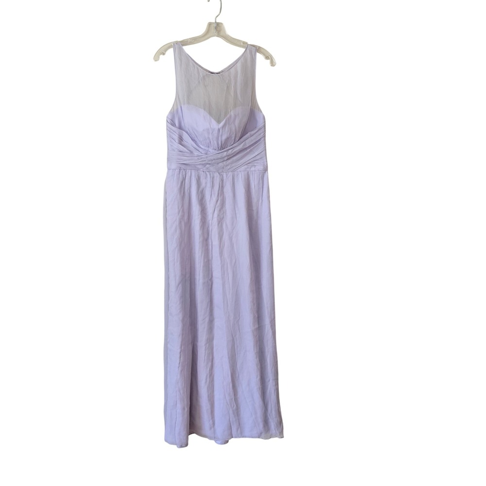 Amsale Lavender 100% Silk Chiffon‎  Formal Gown Dress Size 14